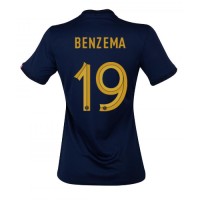 Koszulka piłkarska Francja Karim Benzema #19 Strój Domowy dla kobiety MŚ 2022 tanio Krótki Rękaw